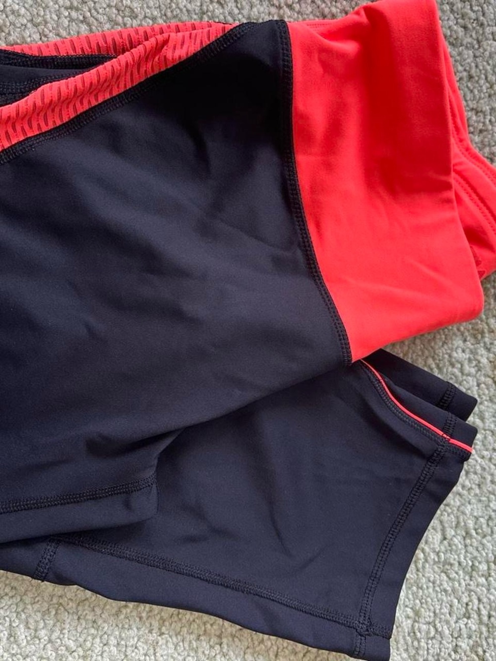 Black Athletic Capris with Orange Waistband- SIZE MEDIUM